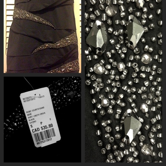 New Yearâs Eve Black bodycon dress with bead details⨠- Picture 4 of 4