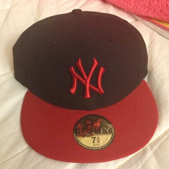 Black & Red Fitted Hat