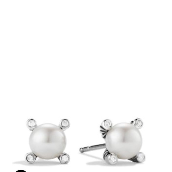David yurman pearl earrings with diamond studs - Picture 2 of 4