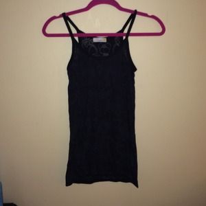 Blue spaghetti strapped tank top.