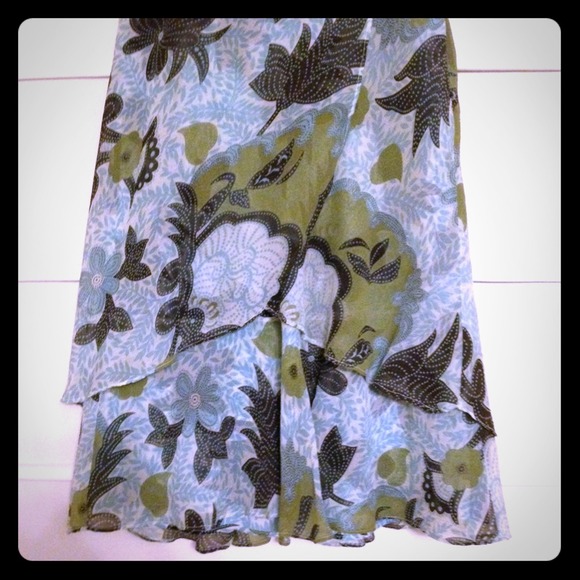 Ann Taylor Silk Skirt w/Layered Hem