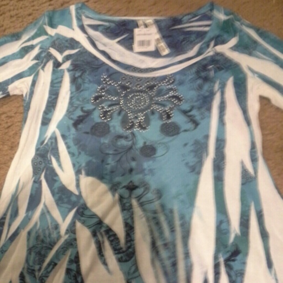 Rhinestone sublimation long sleeve shirt