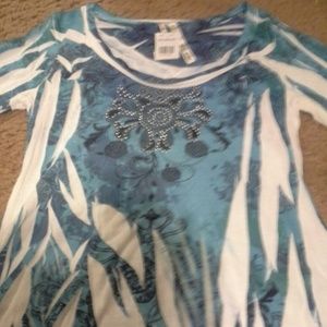 Rhinestone sublimation long sleeve shirt