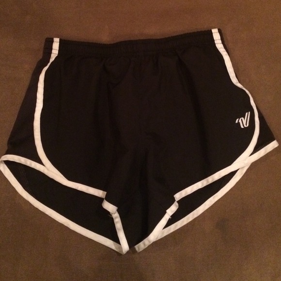 black and white varsity shorts