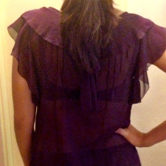 Anthropologie silk blouse w/ appliqué detail - Picture 2 of 4