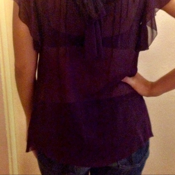 Anthropologie silk blouse w/ appliqué detail - Picture 3 of 4