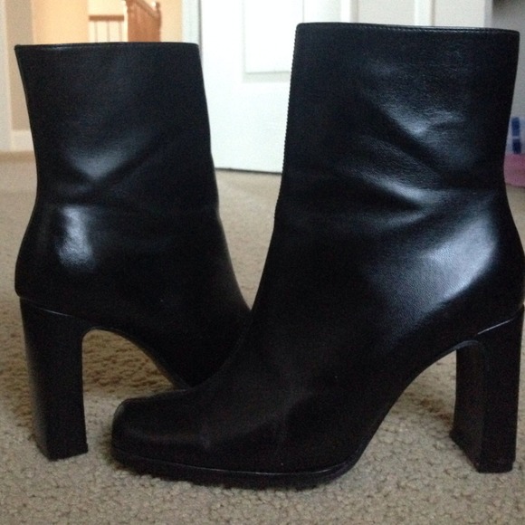 Black heeled ankle booties