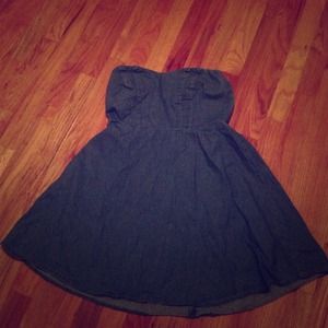 Denim strapless dress
