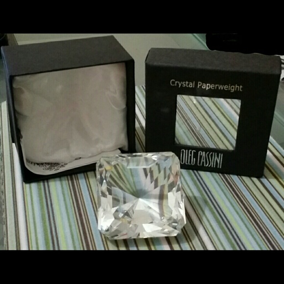 Oleg Cassini Crystal Paperweight