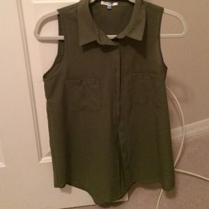 Button Up Chiffon Tank