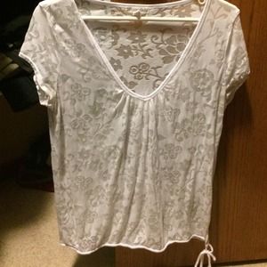Aeropostale white burn out short sleeve top.