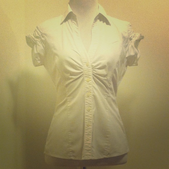 White Short Sleeve Button Down Shirt