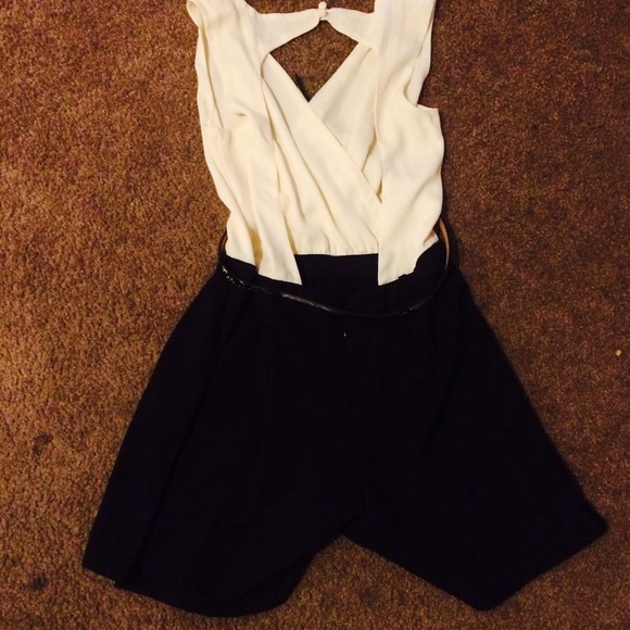 Black and beige romper.