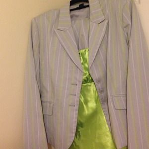 4 piece lime and Grey suit