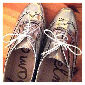 Sam Edelman Silver Oxfords