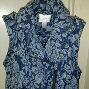 Floral Denim Vest