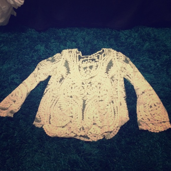 lace white blouse