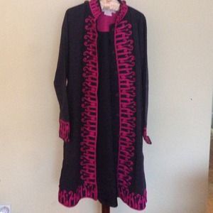 Deep navy blue jacket with embodiment