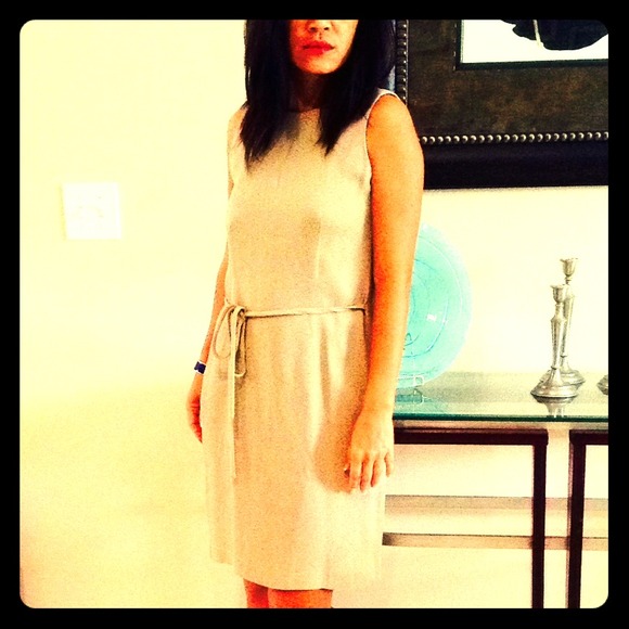 Barney's NY Silk tan elegant dress.