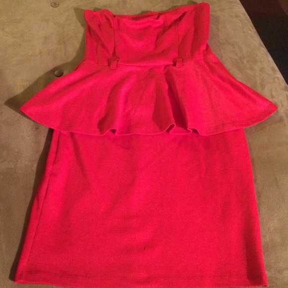 Red peplum dress