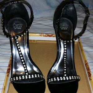 Black and Silver Prom Shoes