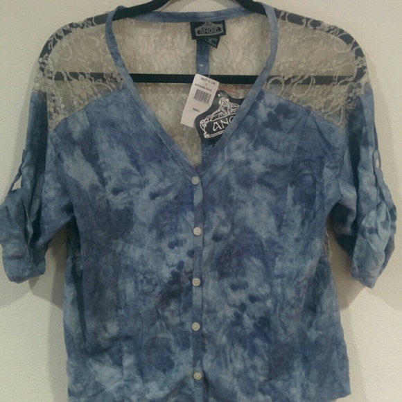 Beautiful Indigo top with transparent back!