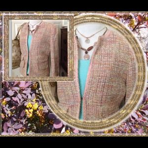 🎀"PRETTY IN PINK"🎀 Express Pastel Tweed Jacket💕