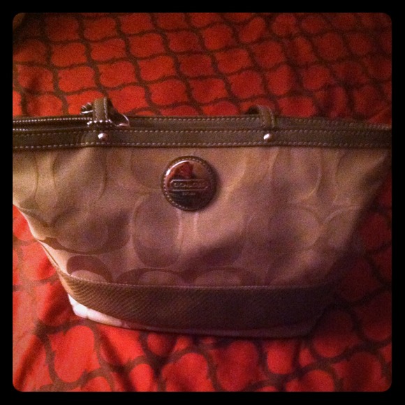 Authentic Grey Coach Handbag