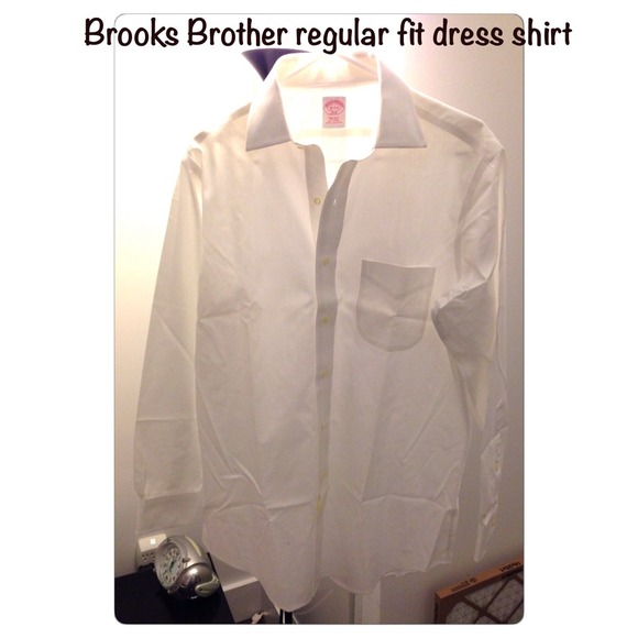 Brooks Bothers white regular fit men's dress shirt