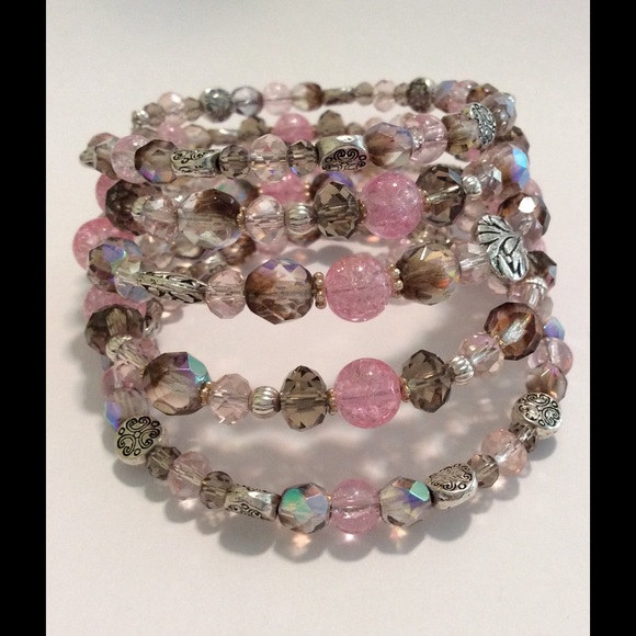 Crystal Pink Wrap bracelet SOLD ON ETSY** - Picture 4 of 4