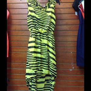 Neon zebra print dress