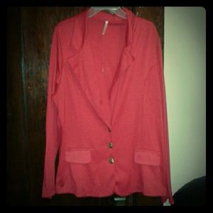 Plus Size Red Cardigan