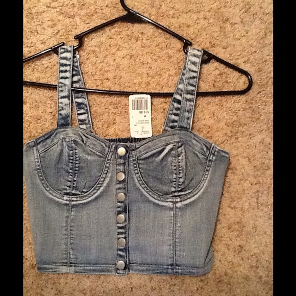 Forever 21 jean crop top