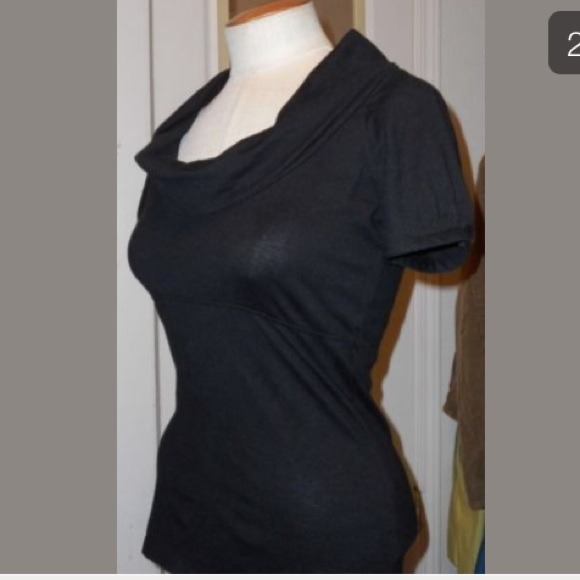 🚫SOLD🚫Lilly pulitzer cowl scoop neck black shirt - Picture 2 of 4