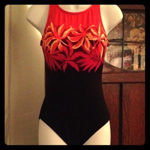 Jantzen tropical print swim suit
