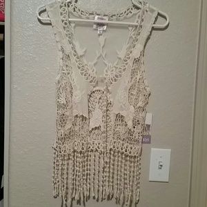 Lace Tassle Vest