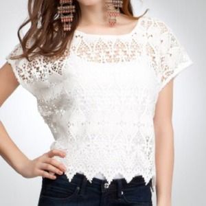 bebe crochet top
