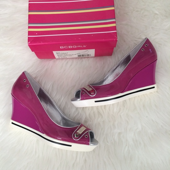 BCBGirls Cally Wedge Heels, Berry