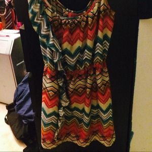 Tribal print ruffle dress