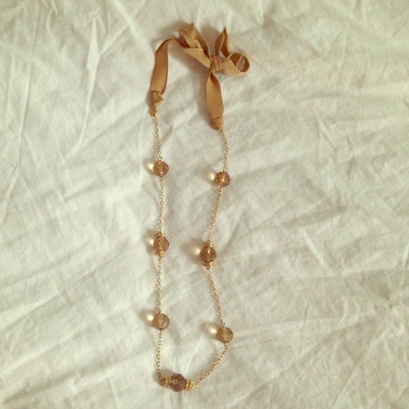 JCrew grosgrain bauble tie necklace