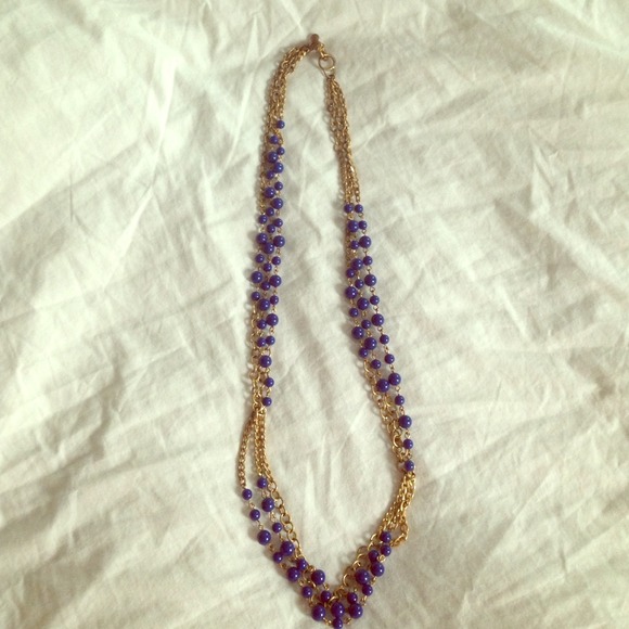 JCrew royal blue multi-strand necklace