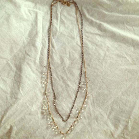 JCrew multi strand rhinestone & beaded necklace