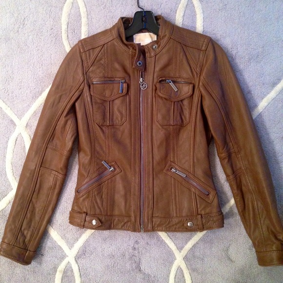 MICHAEL KORS leather bomber jacket😍
