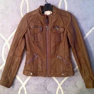 MICHAEL KORS leather bomber jacket😍
