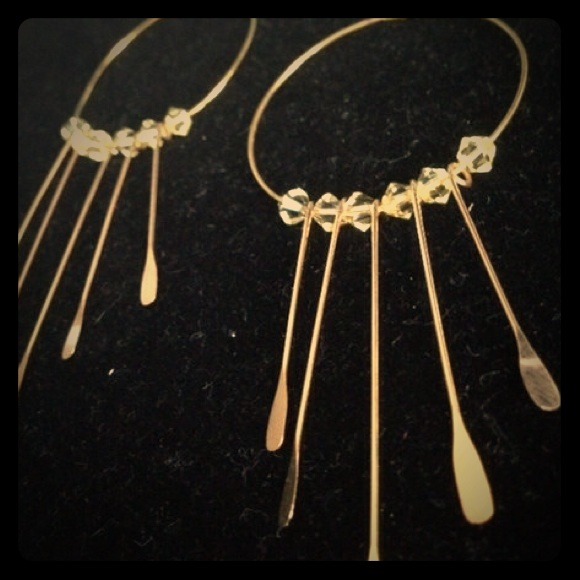 lc beads Accessories - Handmade gold tone and brass earrings