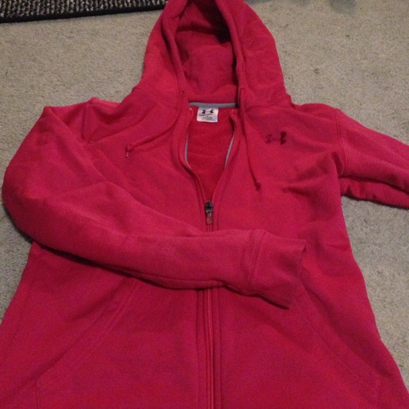 Hot pink Under Armour zip up hoodie sz medium