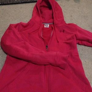Hot pink Under Armour zip up hoodie sz medium