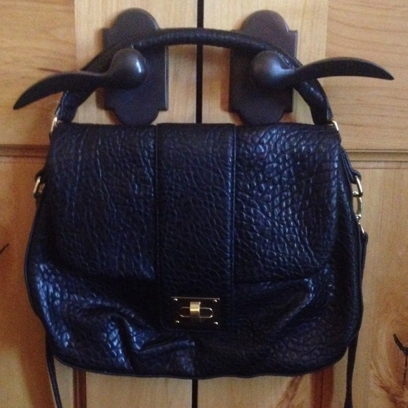 Steve Madden black leather satchel purse