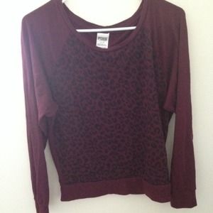 Victoria secret maroon cheetah print long sleeve
