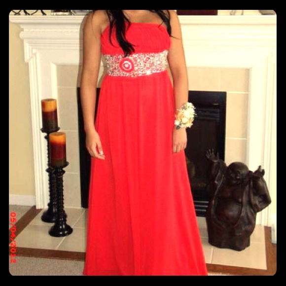 Coral prom dress
